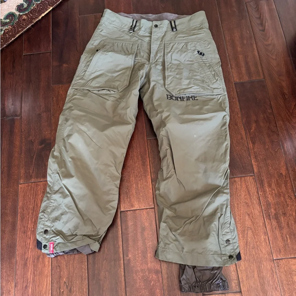 Bonfire Particle waterproof khaki green snowboard ski pants size XL